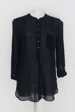Blusa zara feminina azul com Transparência