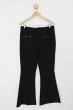Calça de tecido siberian feminina preta com Recortes