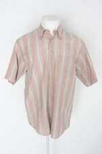 Camisa individual masculina bege listrada