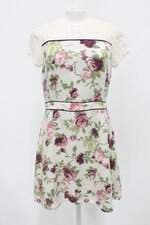 Vestido amissima feminino estampado com Recortes e Pregas