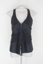 Regata lucidez feminina azul com Renda e Recortes