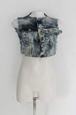 Blusa cropped feminina azul