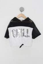 Blusa Infantil c&a bicolor com recortes