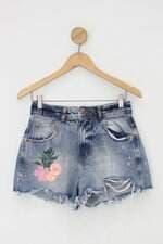 Shorts jeans renner feminino azul com Silk
