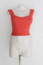 Regata Cropped feminina laranja com Babado
