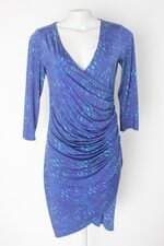 Vestido simulassão feminino estampado com Franzido