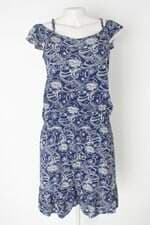 Vestido leticia feminina azul com Babado