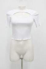 Blusa cropped lebôh feminina branca com Recortes