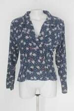 Blazer mosaico feminino azul floral