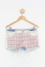 Shorts Richuelo feminino azul com Renda