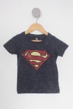 Camiseta superman Infantil dc comics azul mesclada com silk 