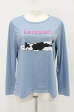 Blusa feminina azul listrada com Silk
