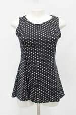 Blusa marisa feminina preta estampada com Peplum