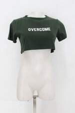 Blusa overcome feminina verde estampada com Silk