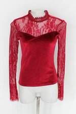 Blusa sub way feminina vermelha com Renda
