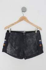 Shorts saka onda feminino preto estampado com Bordado