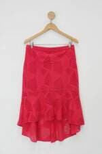 Saia patBO para c&a feminina rosa com Barra Mullet e Badado