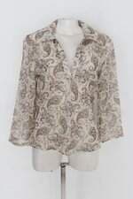 Blusa bob store feminina bege estampada