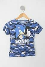 Camiseta Infantil azul estampada com Silk