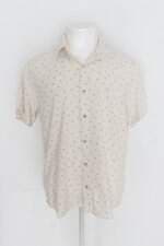 Camisa dlz masculina bege estampada