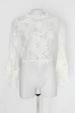 Blusa chic coral feminina branca com Transparência