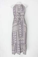 Vestido le lis blanc feminino estampado com Plissado e Tiras