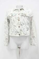 Jaqueta bob store feminina branca floral 