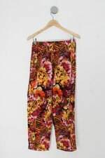 Calça de tecido feminina estampada