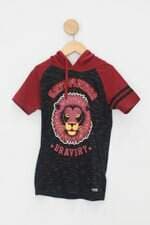 Camiseta Infantil preta com capuz