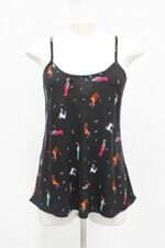 Regata feminina preta estampada