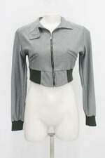Blusa recruta feminina verde com fio metalizado prata 