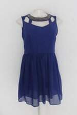 Vestido eagle rock feminino azul com Renda e Bordado