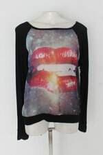 Blusa love j feminina preta estampada