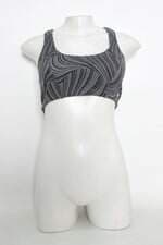 Top Esportivo feminino cinza com Recortes