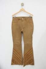 Calça de sarja minuty feminina marrom
