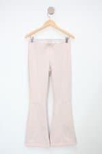 Calça Flare qloss style feminina nude com Cós com elástico