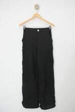 Calça de tecido elizah feminina preta com Cós com elástico