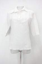 Camisa feminina branca com Pregas e Fenda