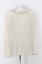 Blusa chifon feminina off-white com Aplique