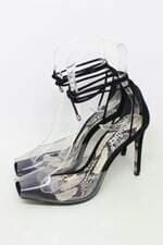 Scarpin schutz feminino preto com Transparência
