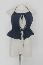 Blusa feminina azul com Peplum