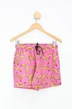Shorts lucksai feminino rosa estampado