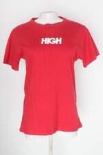 Camiseta high feminina vermelha com Silk