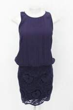 Vestido cor de rosa feminino azul com Bordado