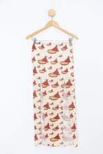 Saia feminina bege estampada