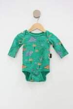 Body Infantil verde estampado com Silk 