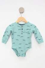 Body Infantil carters verde estampado