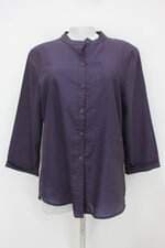 Camisa marisa feminina azul estampa poás 