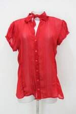 Blusa feminina vermelha com Transparência