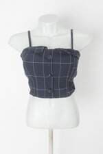 Regata cropped feminina azul com Bojo